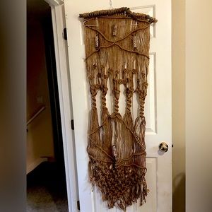 Unique Wall Hanging - Vintage handmade macramé / tapestry 61x22” boho chic!